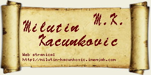 Milutin Kačunković vizit kartica